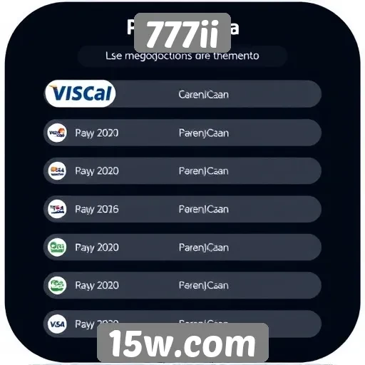 Métodos de pagamento disponíveis no 777ii